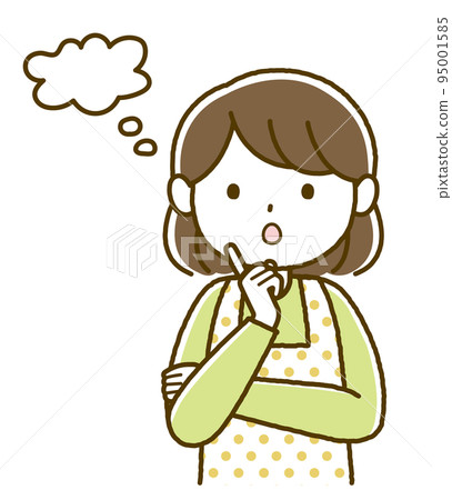 有思想的家庭主婦的插圖 95001585