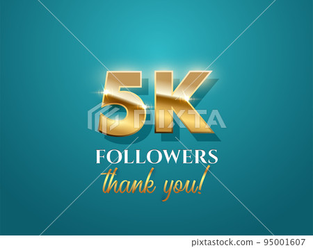 5000 followers celebration vector banner with text on azure background 5000 followers celebration vector banner with text on azure background 95001607