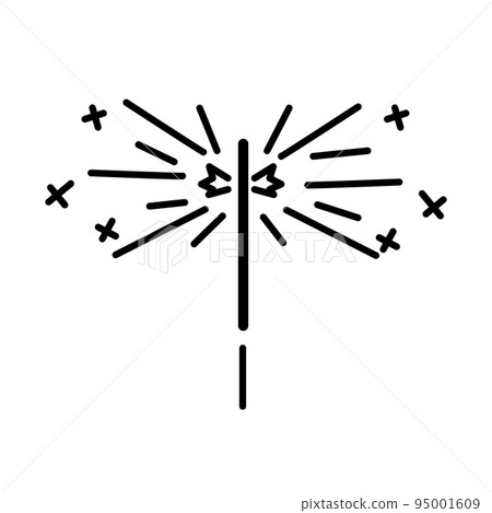 Bengal Fire thin line vector illustration. Party, gift shop sign design element. Bengal Fire thin line vector illustration. Party, gift shop sign design element. 95001609