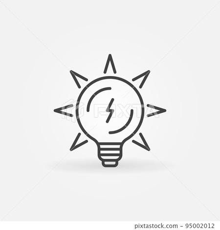 Lightbulb with Energy linear vector concept icon or logo Lightbulb with Energy linear vector concept icon or logo 95002012