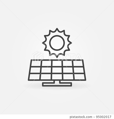 Solar Panel outline vector Renewable Energy concept icon Solar Panel outline vector Renewable Energy concept icon 95002017