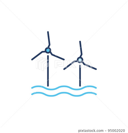 Wind Renewable Energy vector concept colored icon Wind Renewable Energy vector concept colored icon 95002020