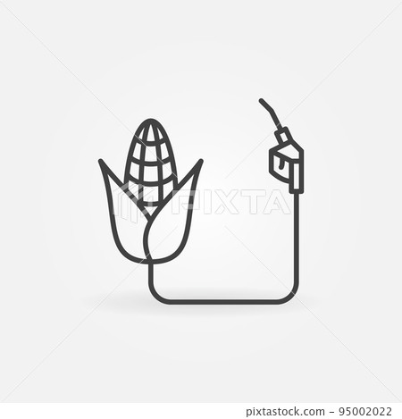 Biofuel made from Corn vector concept line icon or symbol Biofuel made from Corn vector concept line icon or symbol 95002022