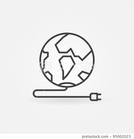 Global Earth Energy vector concept icon in thin line style Global Earth Energy vector concept icon in thin line style 95002023