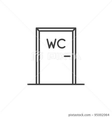 WC or Toilet door vector outline icon or design element WC or Toilet door vector outline icon or design element 95002064