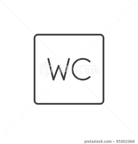 WC concept outline vector icon - Toilet linear sign WC concept outline vector icon - Toilet linear sign 95002066
