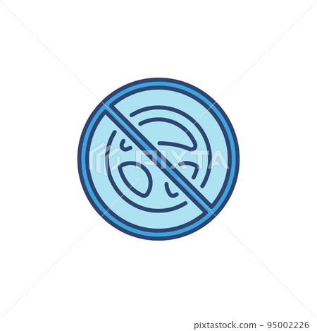 Steering Wheel Forbidden Sign vector concept blue icon Steering Wheel Forbidden Sign vector concept blue icon 95002226