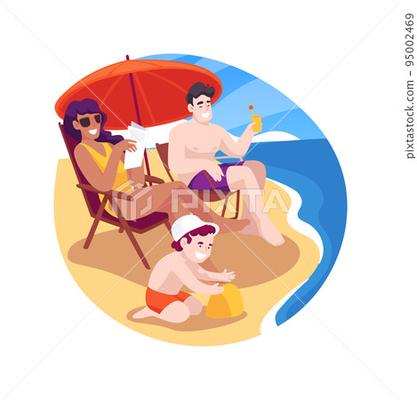 Beach time isolated cartoon vector illustration. 95002469