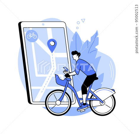 Smart bike navigation isolated cartoon vector illustrations. Smart bike navigation isolated cartoon vector illustrations. 95002513