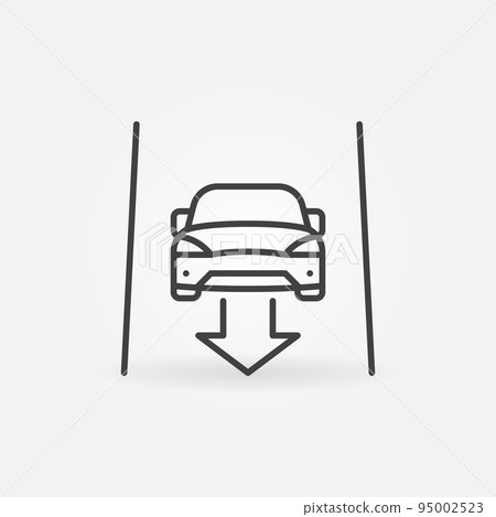 Self-driving Car with Arrow on the Road vector line icon Self-driving Car with Arrow on the Road vector line icon 95002523