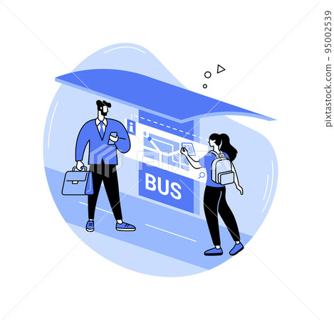 Smart bus stop isolated cartoon vector illustrations. 95002539