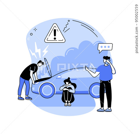 Car problem isolated cartoon vector illustrations. 95002559