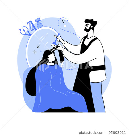 Hair coloring isolated cartoon vector illustrations. Hair coloring isolated cartoon vector illustrations. 95002911