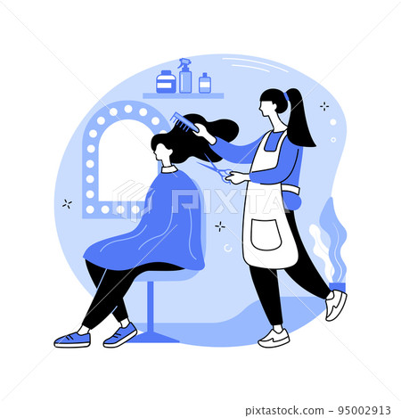 Salon haircut isolated cartoon vector illustrations. 95002913