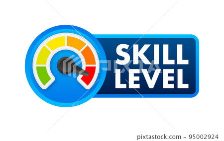 Skill levels growth, meter indicator. Skills enhancement. Vector stock illustration. Skill levels growth, meter indicator. Skills enhancement. Vector stock illustration. 95002924