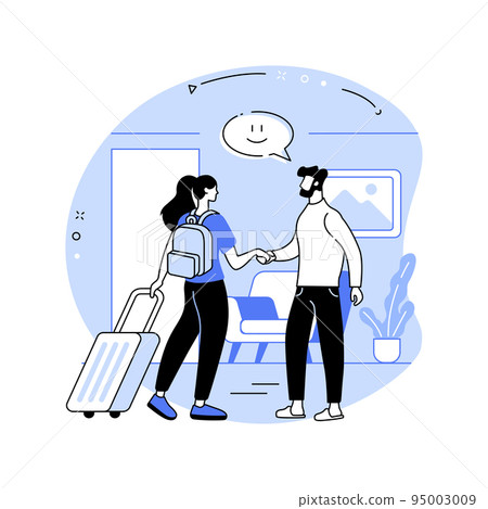 Welcoming guests isolated cartoon vector illustrations. 95003009