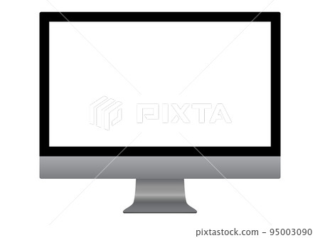 Modern computer in front isolated on a white... - Stock Illustration ...