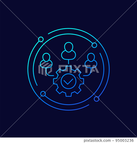 cooperation, coworking and teamwork line icon cooperation, coworking and teamwork line icon 95003236