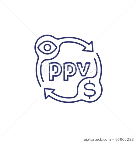 ppv, pay per view line icon 95003288