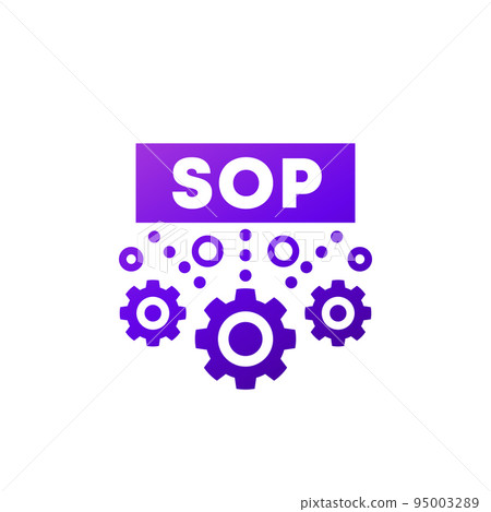 SOP icon, Standard Operating Procedure vector sign SOP icon, Standard Operating Procedure vector sign 95003289