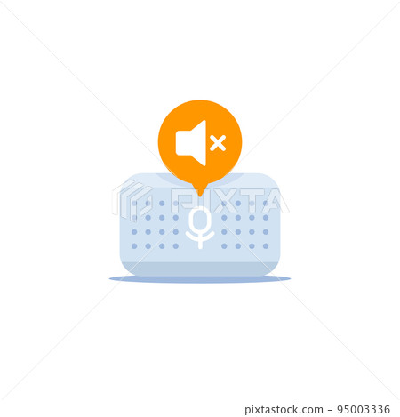 Smart speaker, sound off vector icon 95003336