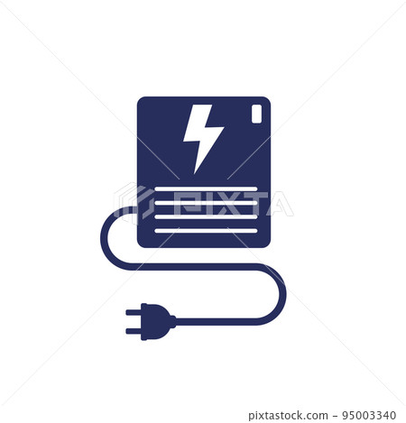 UPS, uninterruptible power supply icon on white 95003340