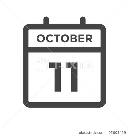 October 11 Calendar Day or Calender Date for Deadlines or Appointment 95003439
