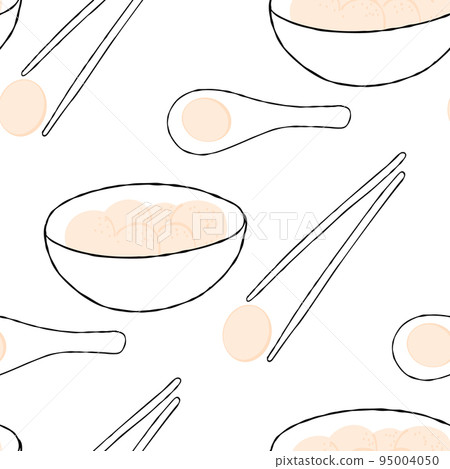 Seamless pattern with Glutinous rice balls 95004050