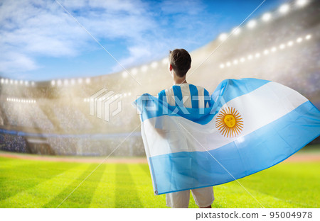 Argentina football team supporter on stadium. 95004978