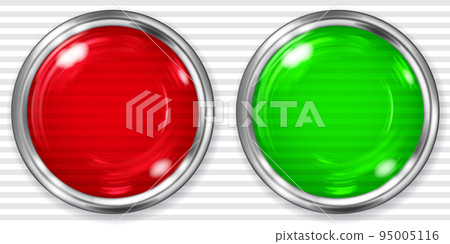 Big red and green transparent buttons 95005116
