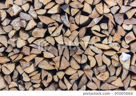Stacked stack of firewood Stacked stack of firewood 95005668