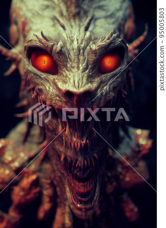 Concept art illustration of nightmare creature horror halloween 95005803