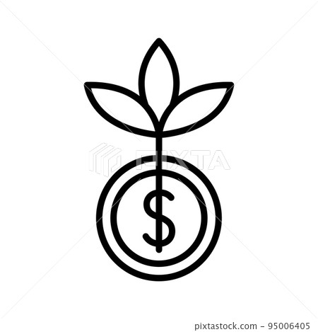 Money plant icon. Money grow. Pictogram isolated on a white background. 95006405