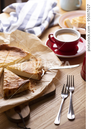 cottage cheese casserole and coffee for breakfast 95007027