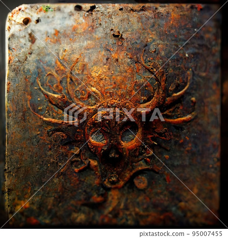 Illustration with impressive rusted iron texture 95007455