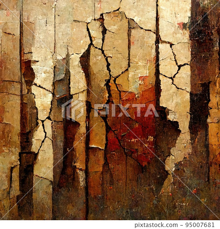 破裂的牆壁紋理的令人印象深刻的插圖 95007681