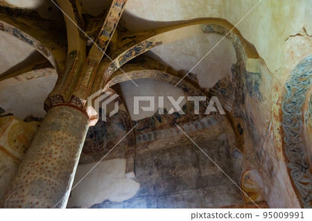 Interior of Hermitage of San Baudelio de Berlanga with remains of antique frescoes Interior of Hermitage of San Baudelio de Berlanga with remains of antique frescoes 95009991
