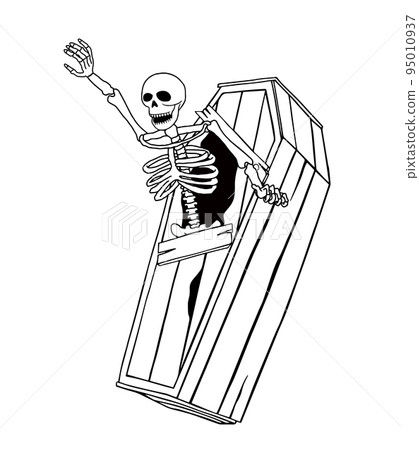 Skeleton in coffin. Skeleton in coffin. 95010937