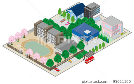 城市景觀的三維視圖。 95011100