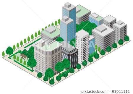 城市景觀的三維視圖。 95011111