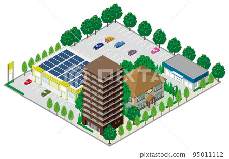 城市景觀的三維視圖。 城市景觀的三維視圖。 95011112