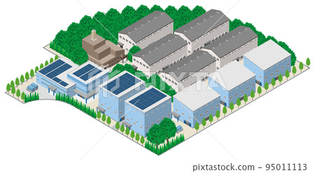 城市景觀的三維視圖。 95011113