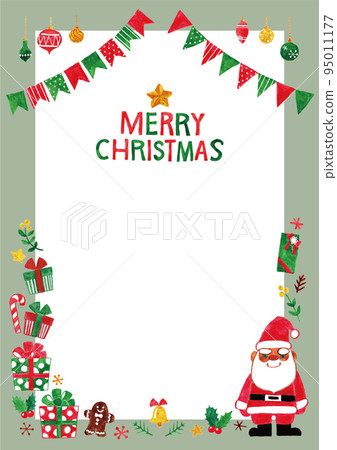 聖誕框架水彩手繪 A4 垂直 95011177