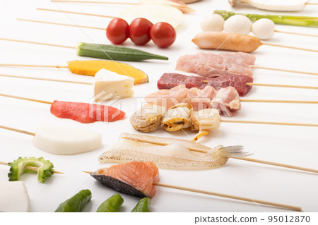 Assorted ingredients for kushikatsu Assorted ingredients for kushikatsu 95012870