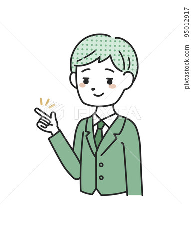 一個穿著西裝的男人指著解釋 95012917