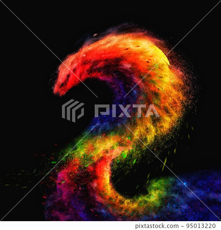 Abstract background of colorful smoke swirling in the dark Abstract background of colorful smoke swirling in the dark 95013220