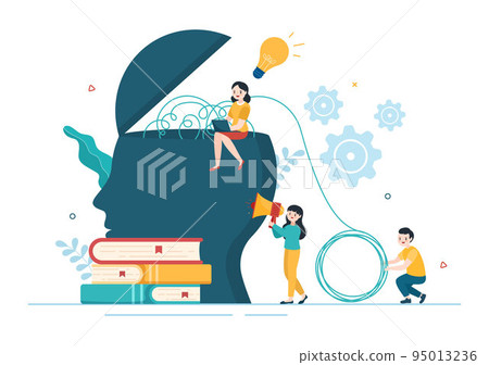Life Coach for Consultation, Education, Motivation, Mentoring Perspective and Self Coaching in Template Hand Drawn Cartoon Flat Illustration 95013236