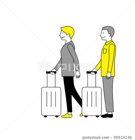 Illustration of a senior couple going on a trip (vector clipping) Illustration of a senior couple going on a trip (vector clipping) 95014136