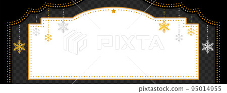 老式劇院式框架/帶雪飾的背景材料/黑色(橫幅水平) 老式劇院式框架/帶雪飾的背景材料/黑色(橫幅水平) 95014955