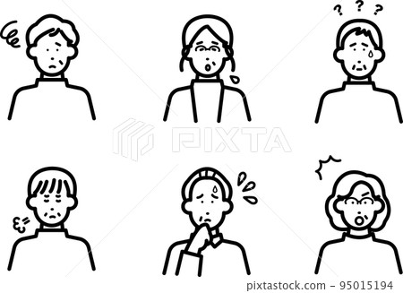 負面情緒老人頭像插圖僅設置線條畫 負面情緒老人頭像插圖僅設置線條畫 95015194